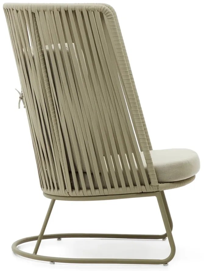 Zielony metalowy fotel ogrodowy Saconca – Kave Home