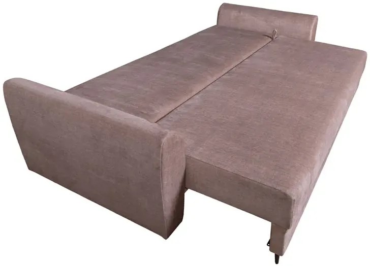 Beżowa rozkładana sofa z pojemnikiem - Harmi