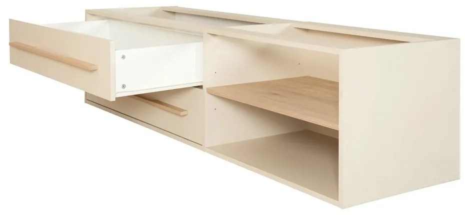 Beżowe łóżko dziecięce ze schowkiem bez stelaża 90x200 cm Captain – Roba
