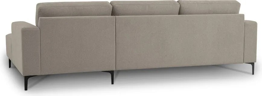 Jasnobrązowy narożnik z tkaniny szenilowej (prawostronny/z szezlongiem) Fabian – Scandic