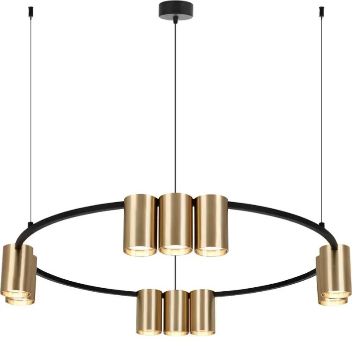 Loftowa lampa wisząca czarno-złota - 32X K406 P4-P95