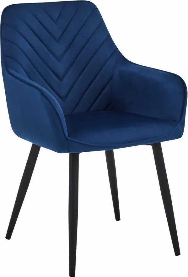 Granatowe krzesło welurowe jodełka - Zenra