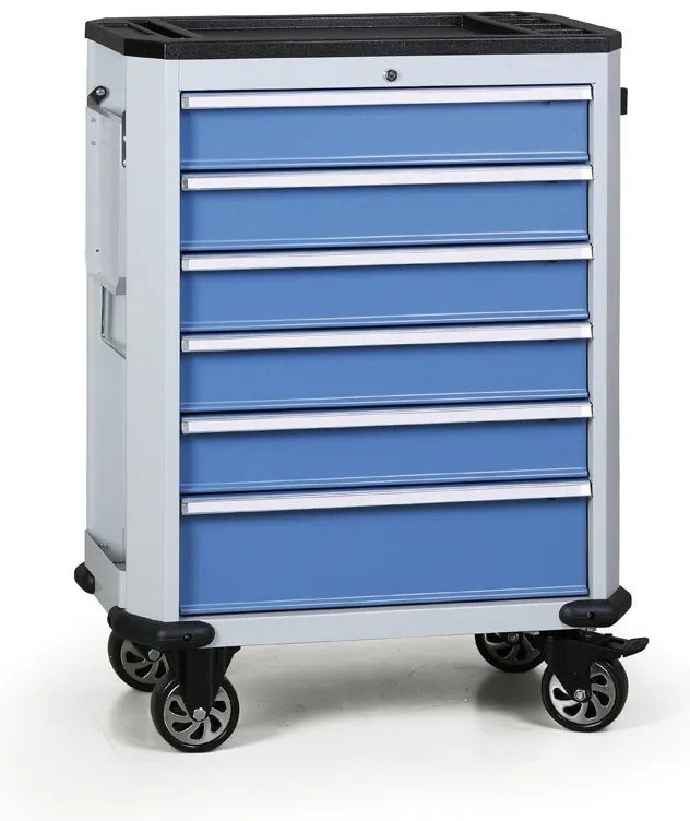 Wózek warsztatowy mobilny na narzędzia  EXPERT, 6 szuflad, niebieski
