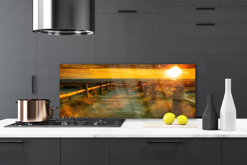 Panel Kuchenny Sylwetka Miasta O Zmierzchu