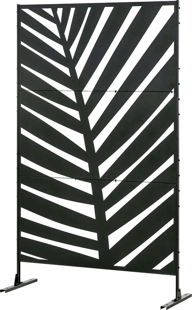 Outsunny Parawan Zewnętrzny 122x198 cm Design Liścia Palmy Stabilne Noggi | Aosom PL