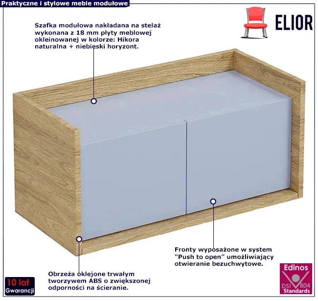 Szafka modułowa 78cm hikora + niebieski horyzont - Afilia 8X