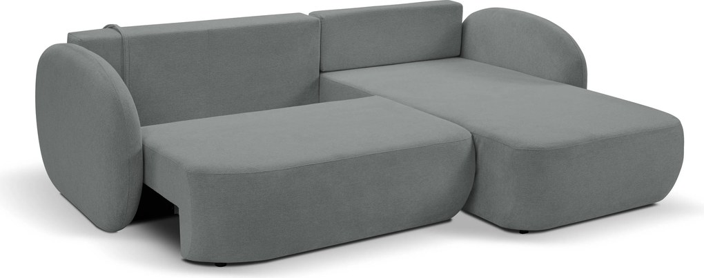 Masseno Narożnik AMICO z funkcją spania i pojemnikiem na pościel Narozniki L, Rozkładana sofa - Szary, ARAGON 93