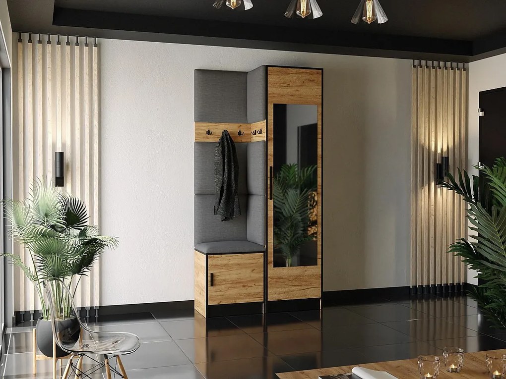 Garderoba ROJ 11 Dąb Craft Złoty + Szary