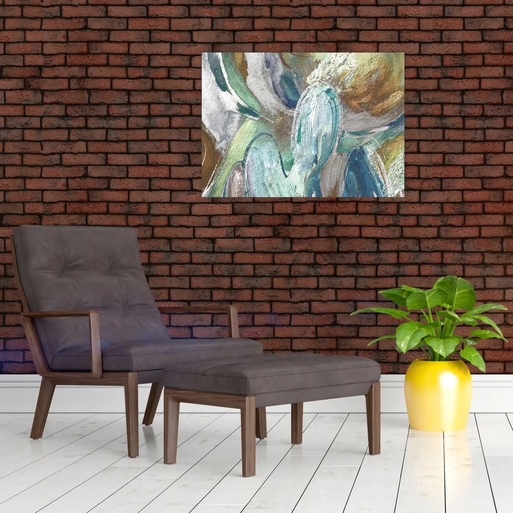 Obraz na szkle - Abstrakcyjny obraz postaci (70x50 cm)