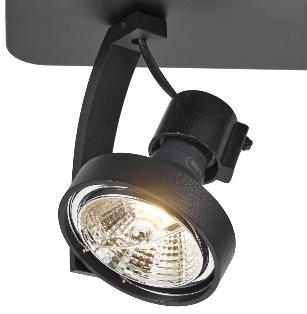 Designerski reflektor sufitowy czarny GU10 70mm 2-źródła światła regulowany - Vo