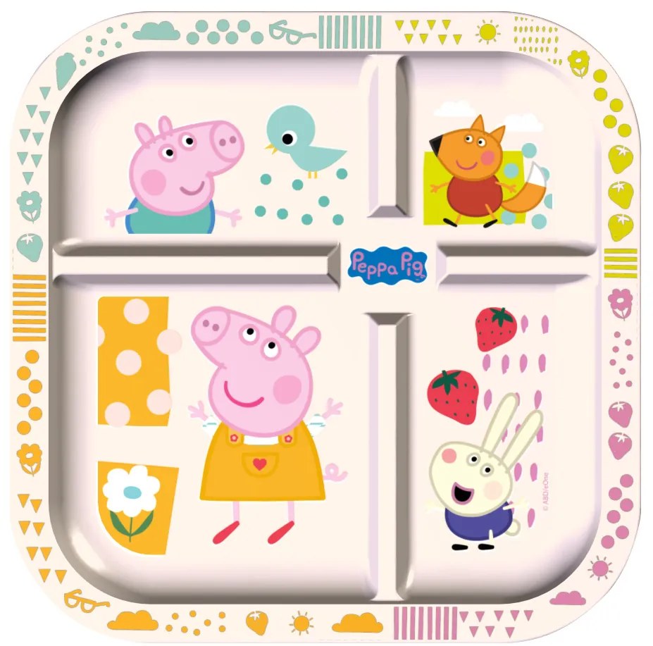 Talerz edukacyjny + kostka do gry, EASY EATER ŚWINKA PEPPA G, KOZIOL