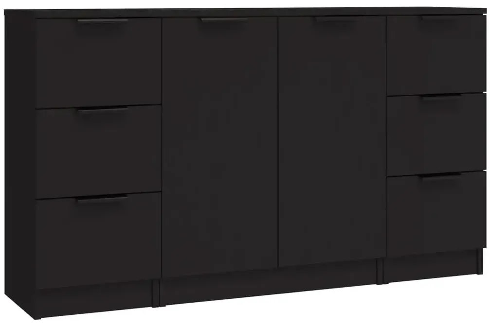 Czarna modułowa komoda z szufladami S3-D71