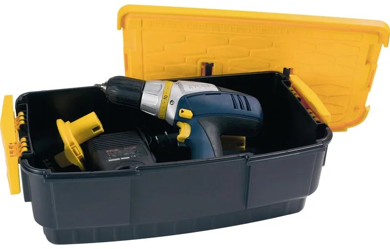 Plastikowe walizki na narzędzia z dodatkowym pojemnikiem 420x220x340 mm