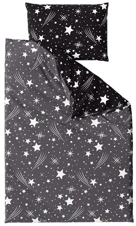 PrzytulneMieszkanie.pl PrzytulneMieszkanie.pl Pościel z mikrofibry NOČNÍ OBLOHA czarno-szara Rozmiar pościeli: 2 szt 70 x 90 cm | 200 x 220 cm