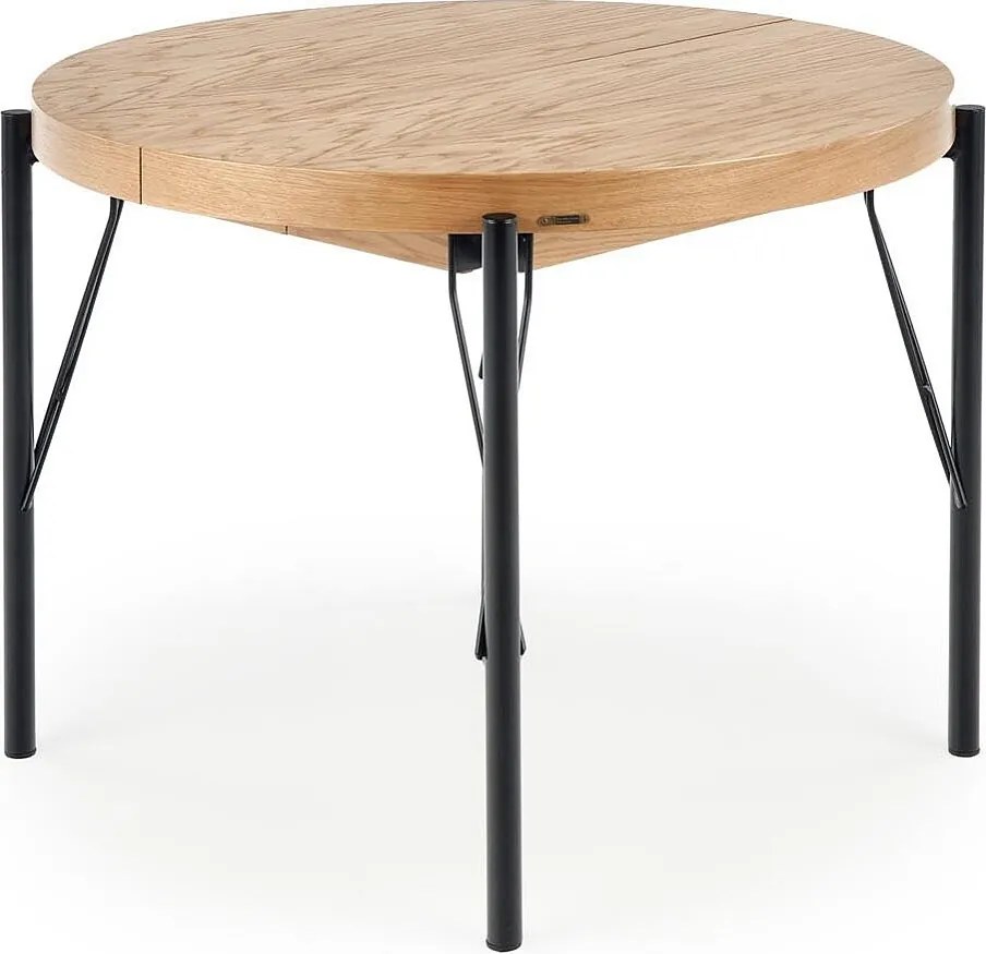 Stół INFERNO 100(300)x100 dąb/czarny rozkładany