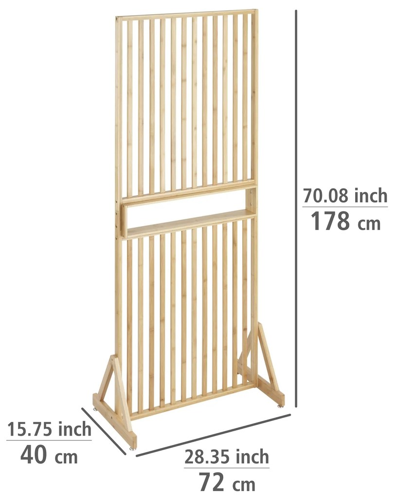 Parawan z półką, bambus, 72 x 178 cm, Kailua, WENKO