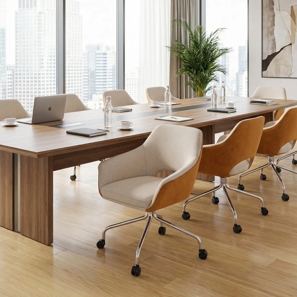 Krzesła konferencyjne VISTA, beżowy/brązowy