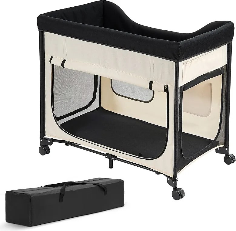 Podwyższone Łóżko SucceBuy dla Psów Kotów, Składane Łóżko Kempingowe dla Zwierząt Domowych, Legowisko dla Psów z Tkaniny Oxford 600D i Aksamitu Holenderskiego