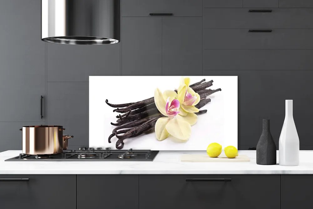 Panel Szklany do Kuchni Kwiatowy Ornament Ścienny