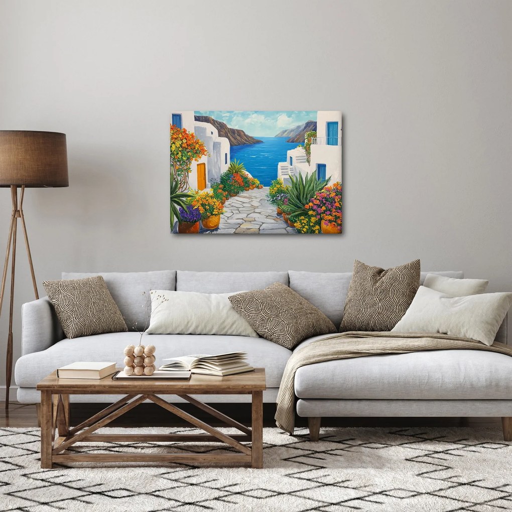 Obraz - Grecka uliczka (70x50 cm)