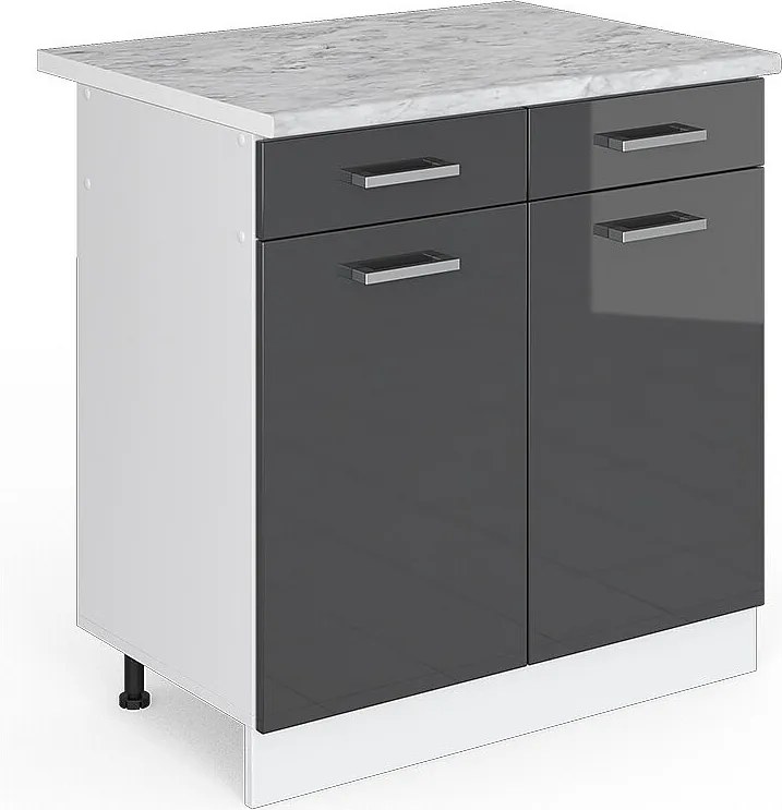 Szafka dolna do kuchni antracyt wysoki połysk 80x60x81.6 r-line