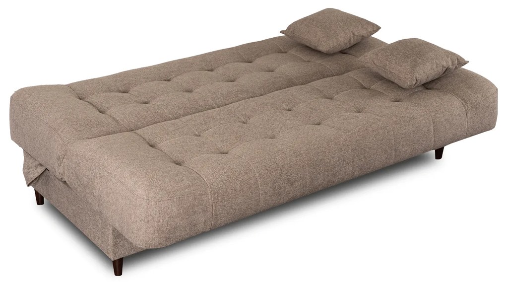 Sofa z Funkcją Spania NEPAL Wersalka Rozkładana Dwuosobowa Brązowa Nowoczesna do Salonu