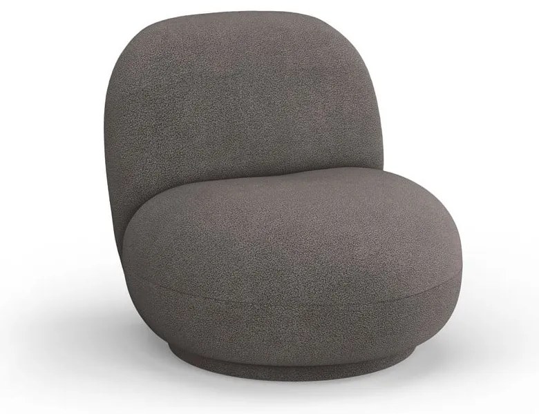 Szary fotel z materiału bouclé Chuck – Micadoni Home
