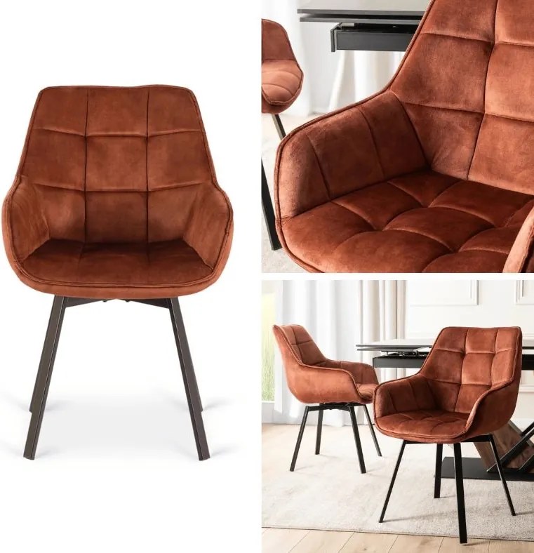 Pikowane krzesło obrotowe z lamówką Luna