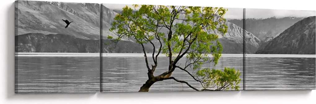 Obraz drzewa na środku jeziora (170x50 cm)