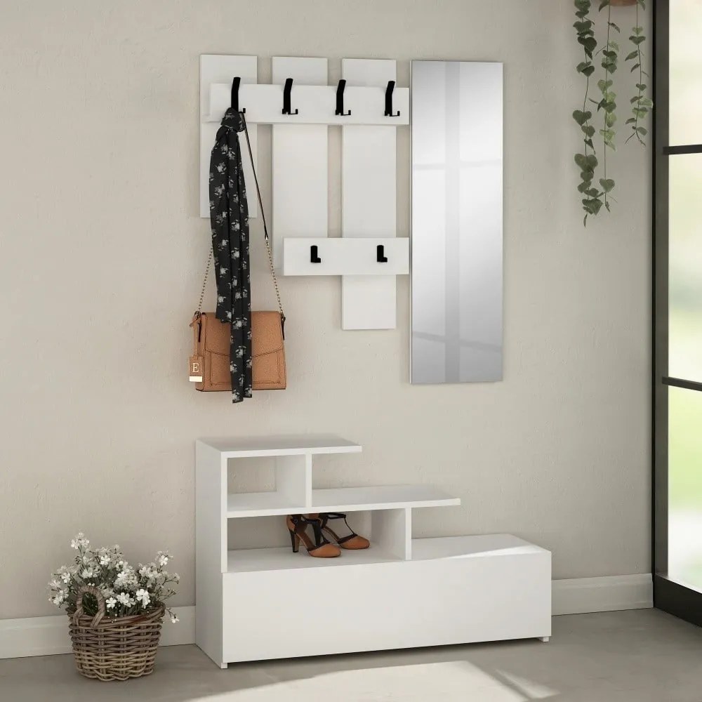Biały zestaw do przedpokoju Vesty – Kalune Design
