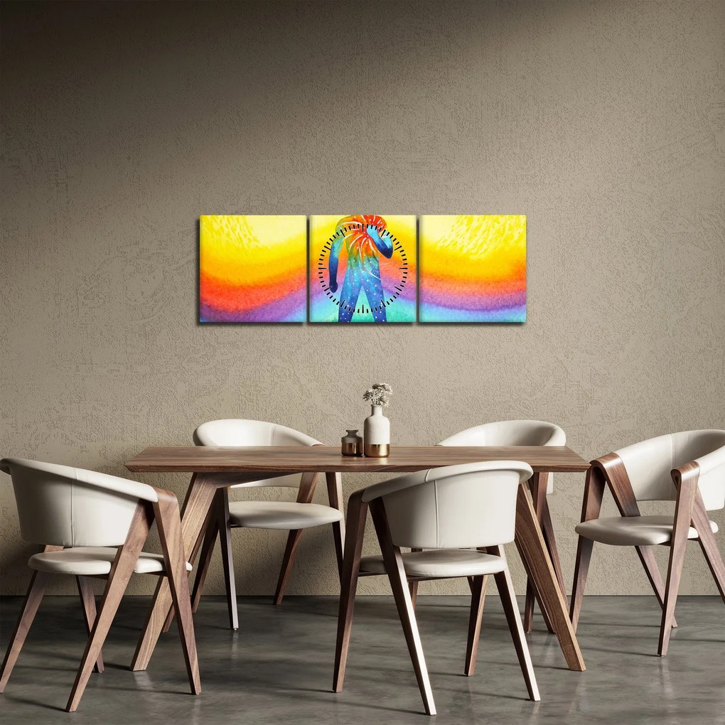 Obraz - Wewnętrzna siła (z zegarem) (90x30 cm)