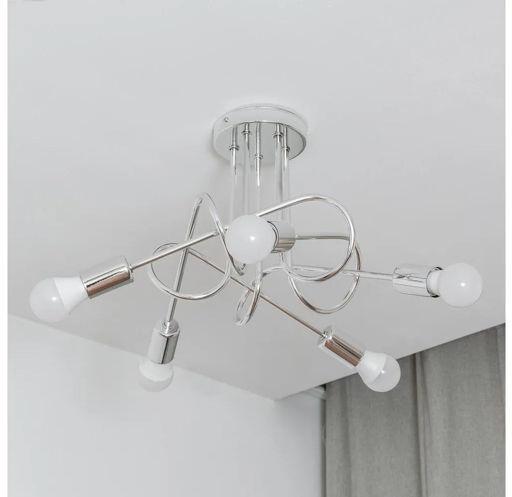 Plafon OXFORD 5xE27/15W/230V chrom błyszczący