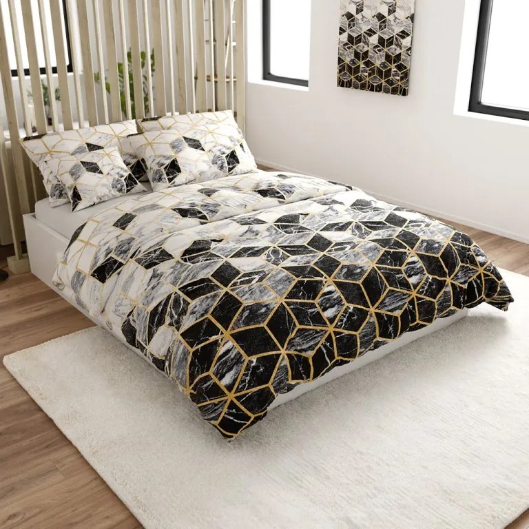 PrzytulneMieszkanie.pl PrzytulneMieszkanie.pl Bawełniana pościel ATHENA POLY czarna Rozmiar pościeli: 70 x 90 cm | 140 x 220 cm