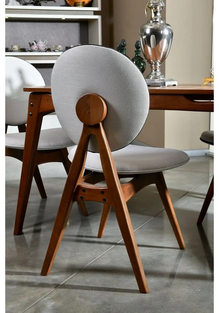 Zestaw krzeseł do jadalni Touch Cream and Walnut, 2 szt.