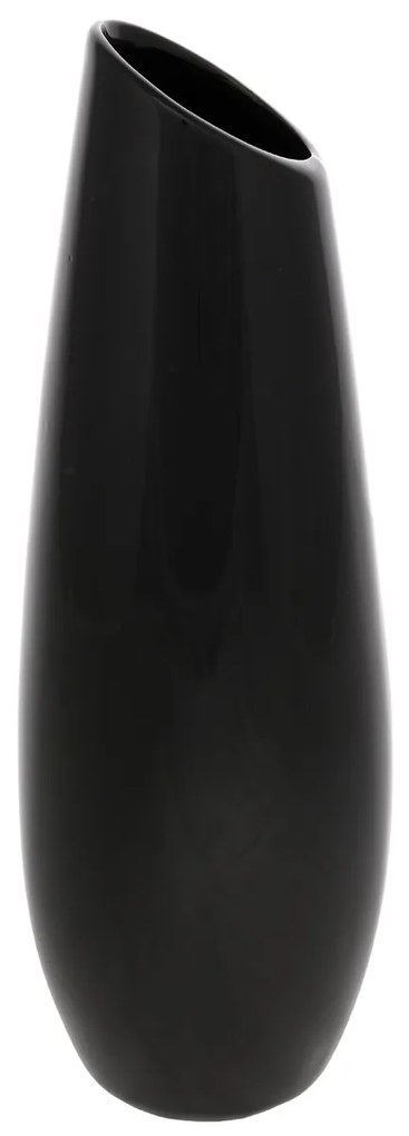Wazon ceramiczny Oval, 12 x 36 x 12 cm, czarny