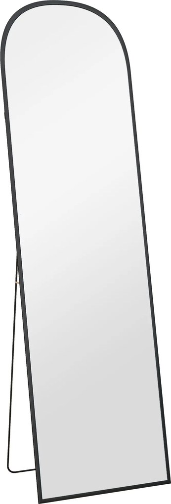 HOMCOM Lustro stojące, lustro w pełnej długości, nowoczesny design, 50 cm x 1,5 cm x 161,5 cm, czarne
