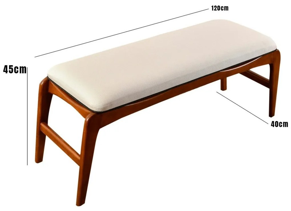 Ławka Touch Cream and Walnut