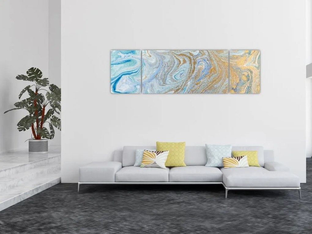Obraz - Niebieski marmur (170x50 cm)