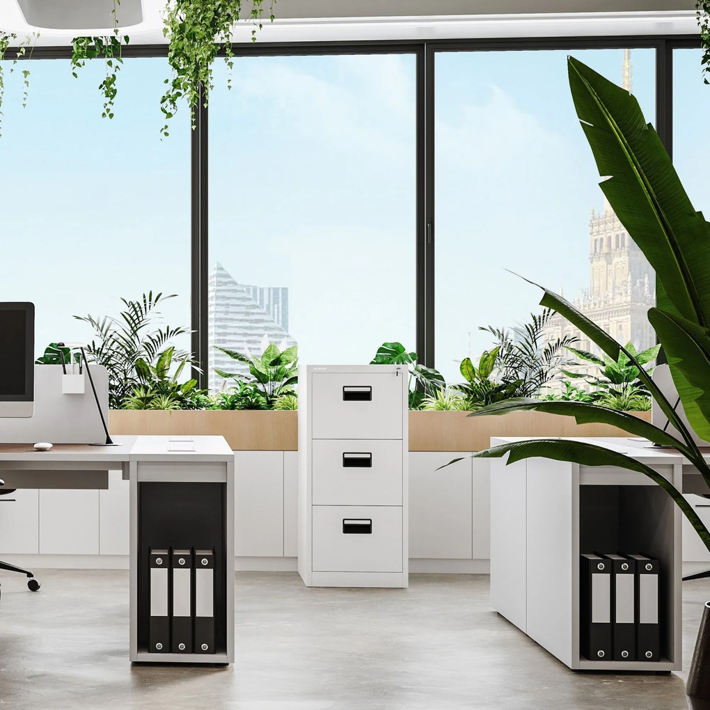 Szafka kartotekowa metalowa biała: SARA V3, 460 x 1020 x 620 mm