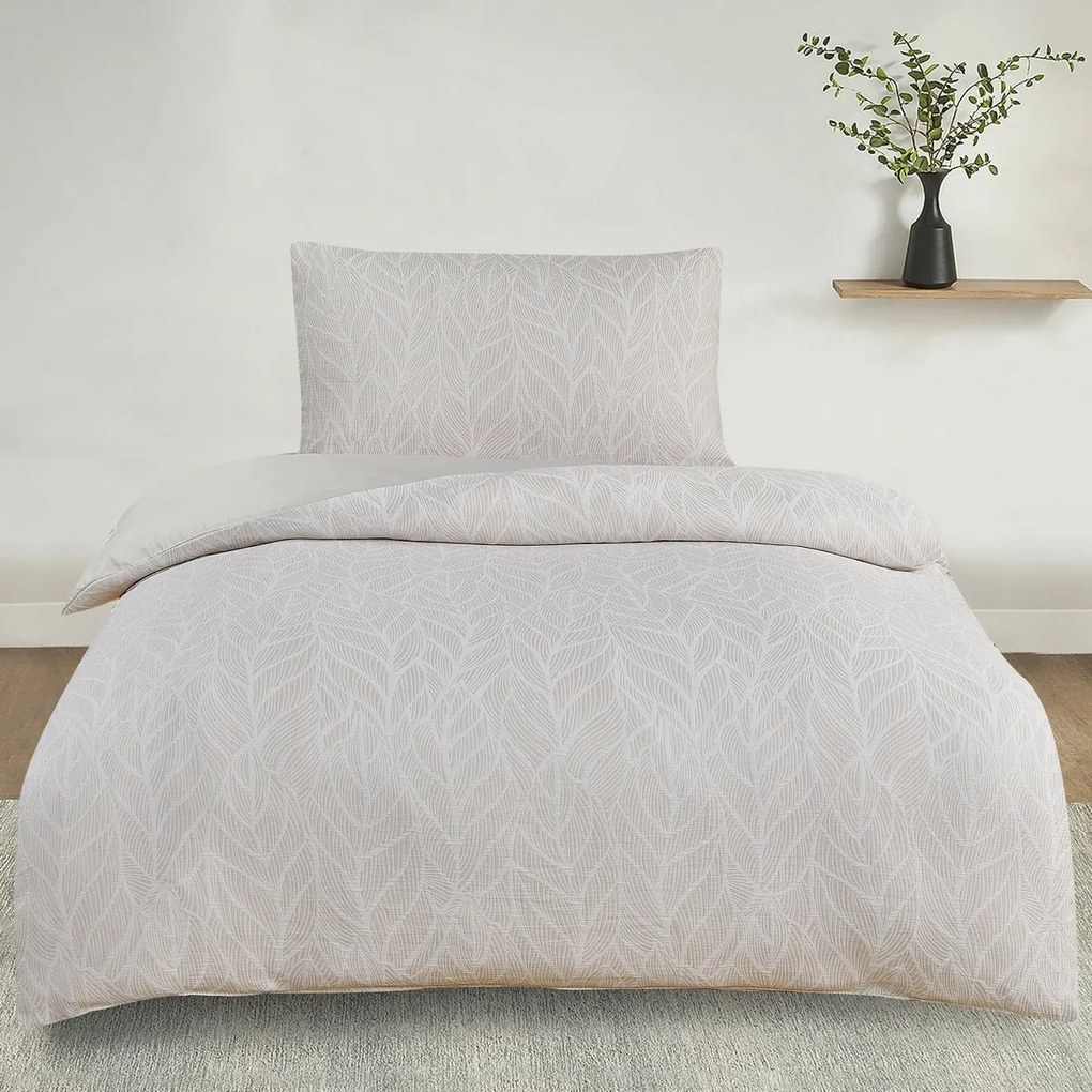 Pościel żakardowa Florida beżowy, 140 x 200 cm, 70 x 90 cm