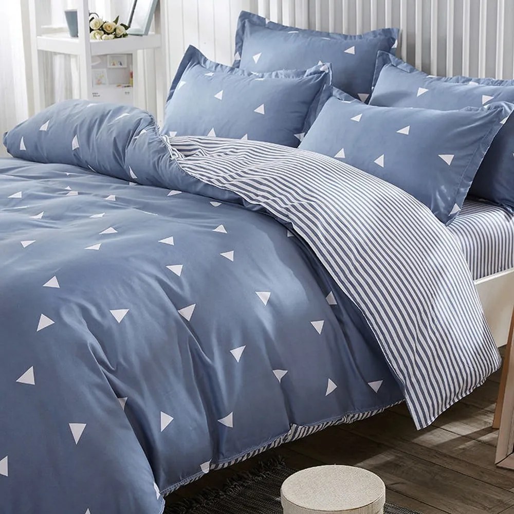 Niebieska pościel dwuosobowa 200x200 cm Üçgen – Mijolnir
