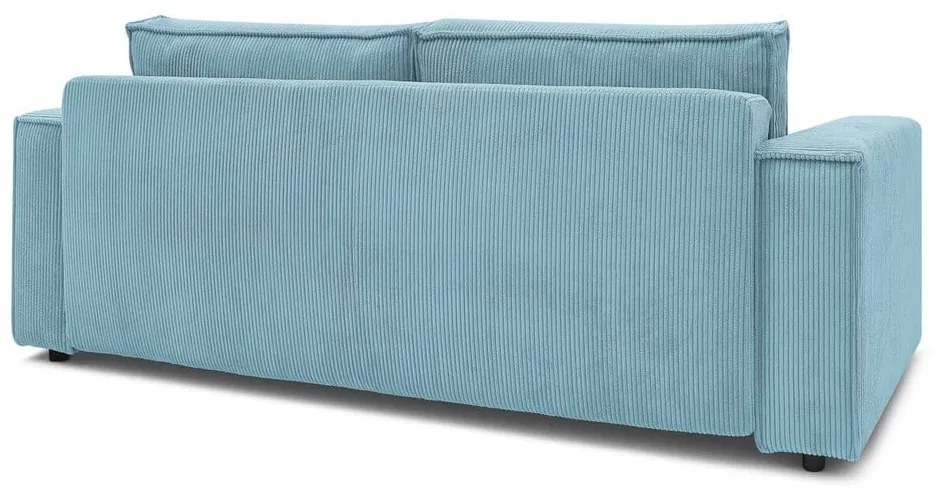 Jasnoniebieska sztruksowa rozkładana sofa 245 cm Nihad – Bobochic Paris
