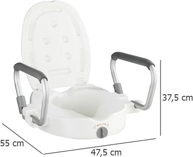 Deska sedesowa podwyższona SECURA , nasadka na sedes z uchwytami obciążenie 130 kg, WENKO