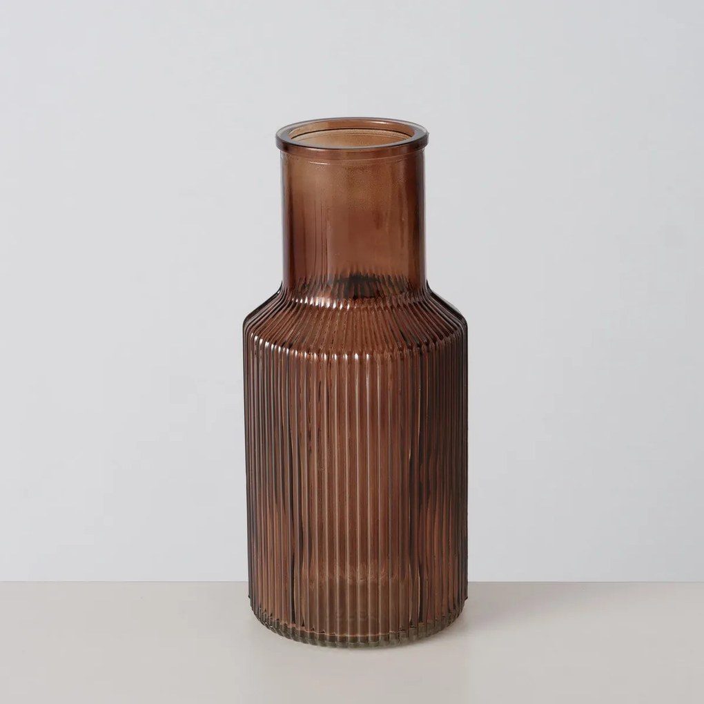 Prążkowany wazon szklany MISAM, 22 cm