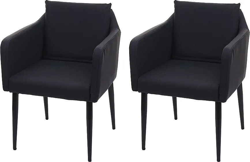 Krzesło do jadalni MCW-H93 (zestaw 2 sztuk),  sztuczna skóra czarny