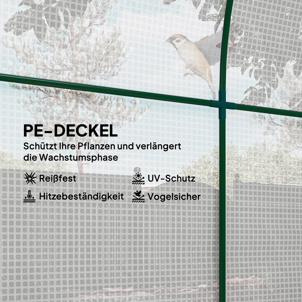 Outsunny Szklarnia, przenośny dom dla roślin ze stalowym stelażem i pokryciem z tworzywa, Biały | Aosom PL