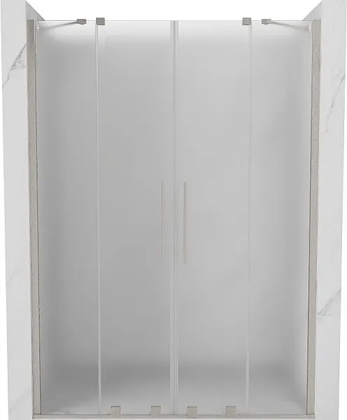 Mexen Velar Duo drzwi prysznicowe rozsuwane 140 cm, szron, nikiel szczotkowany - 871-140-000-32-97