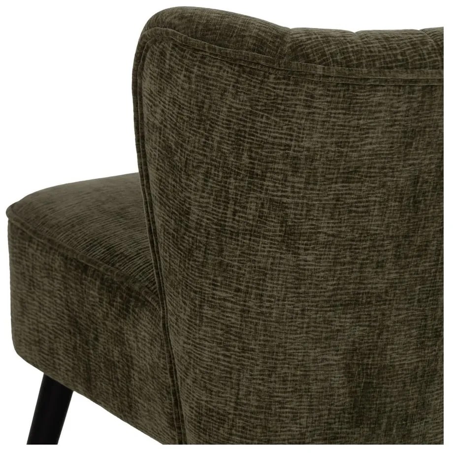 Zielony fotel z tkaniny szenilowej Glam – Ixia
