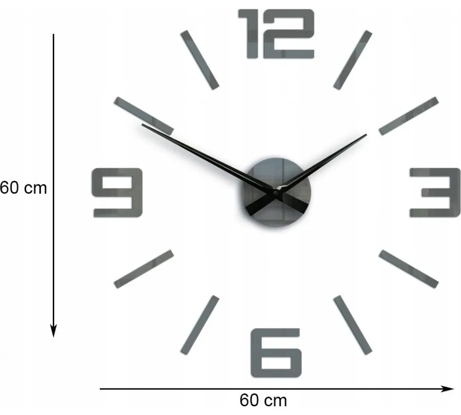 Zegar ścienny naklejany duży nowoczesny akrylowy na ścianę do kuchni salonu