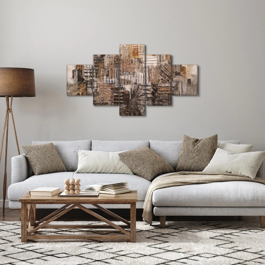 Obraz - Abstrakcja w odcieniach brązu (125x70 cm)